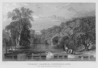 Corby Castle, Cumberland, sídlo Henryho Howarda (rytina) od Thomas (after) Allom