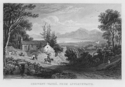 Derwent Water, z Applethwaite (rytina) od Thomas (after) Allom