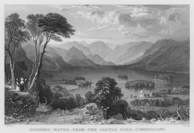 Derwent Water, z Castle Head, Cumberland (rytina) od Thomas (after) Allom