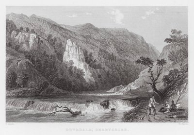 Dovedale, Derbyshire (rytina) od Thomas (after) Allom