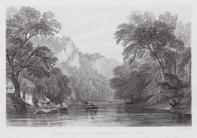 Trajekt přes Derwent, Matlock Bath (rytina) od Thomas (after) Allom