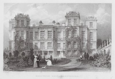 Hardwick Hall, Derbyshire (rytina) od Thomas (after) Allom