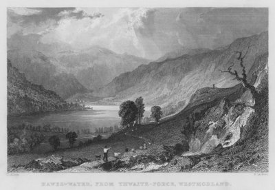 Hawes-Water, z Thwaite-Force, Westmorland (rytina) od Thomas (after) Allom