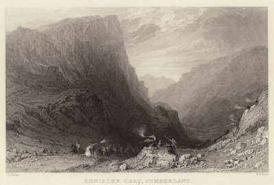 Honister Crag, Cumberland (rytina) od Thomas (after) Allom