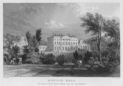 Howick Hall, sídlo Charlese Greye, Earl Grey, Premier (rytina) od Thomas (after) Allom