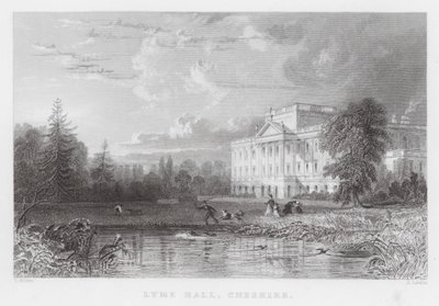 Lyme Hall, Cheshire (rytina) od Thomas (after) Allom