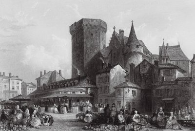 Tržiště, Angouleme (rytina) od Thomas (after) Allom