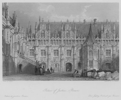 Justiční palác, Rouen (rytina) od Thomas (after) Allom