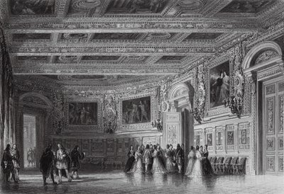 Salon Ludvíka XIII., Fontainebleau (rytina) od Thomas (after) Allom