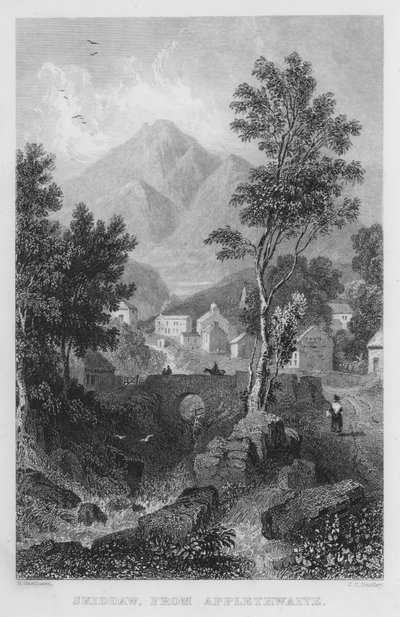 Skiddaw, z Applethwaite (rytina) od Thomas (after) Allom