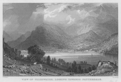 Pohled na Ulleswater, při pohledu na Patterdale (rytina) od Thomas (after) Allom