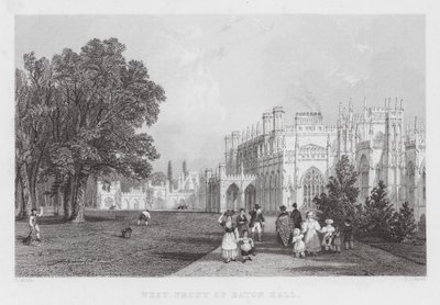 Západní fronta Eaton Hall (rytina) od Thomas (after) Allom