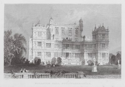 Wollaton Hall, Nottinghamshire (rytina) od Thomas (after) Allom