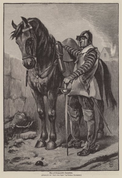 Jeden z Cromwellových Ironsides (rytina) od Thomas (after) Davidson