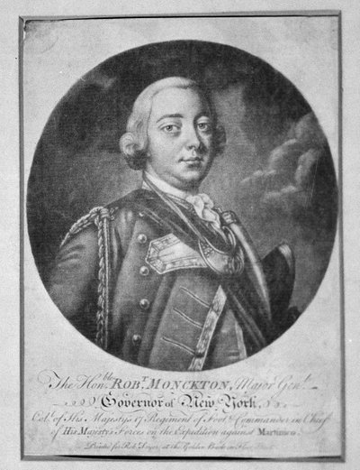 Generálmajor Robert Monckton od Thomas (after) Hudson