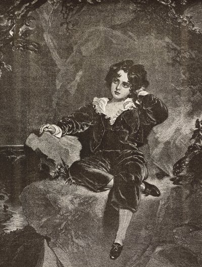 Portrét mistra Lambtona jako chlapce, Charles William Lambton, červený chlapec, rytina z obrazu Thomase Lawrence z L