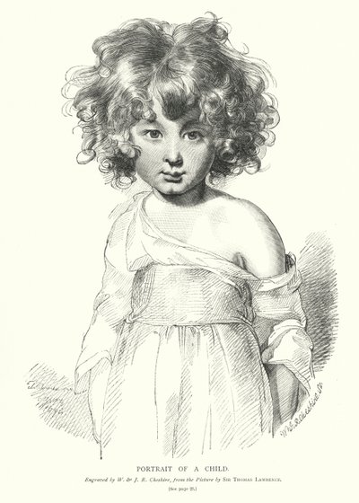 Portrét dítěte (rytina) od Thomas (after) Lawrence