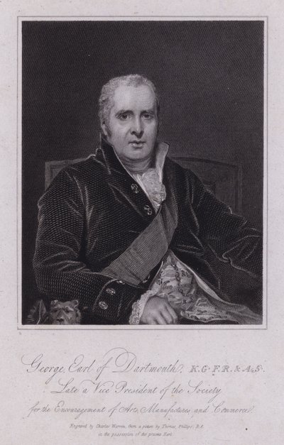 George Legge, 3. hrabě z Dartmouthu, britský politik a poslanec (rytina) od Thomas (after) Phillips