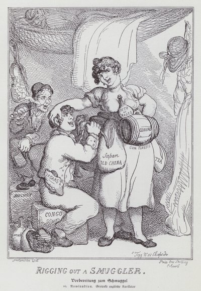 Zmanipulování pašeráka (litho) od Thomas (after) Rowlandson