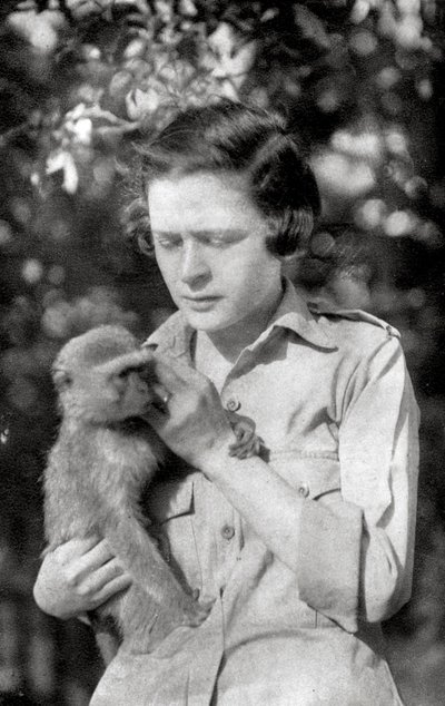 Stella Court Treatt a její opice Kima, Dodoma do Mongally, východní Afrika, 1925 1927 od Thomas A. Glover