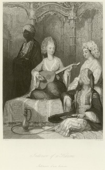 Interiér harému od Thomas Allom