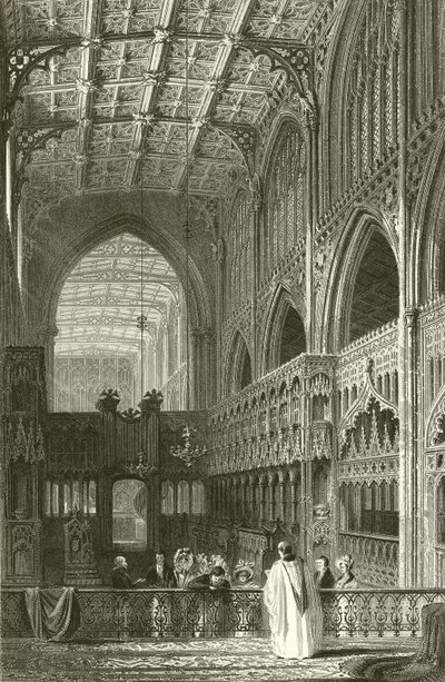 Interiér Collegiate Church, Manchester od Thomas Allom