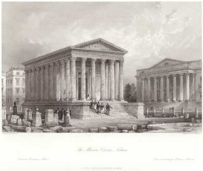 Dům Carree v Nimes od Thomas Allom