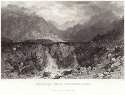 Mardale Head ve Westmorlandu od Thomas Allom