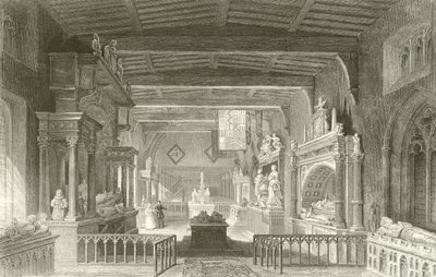 Památky hrabat z Rutland v Bottesford Church, Leicestershire od Thomas Allom