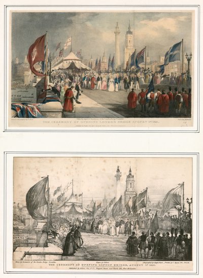 Slavnostní otevření London Bridge 1. srpna 1831 od Thomas Allom