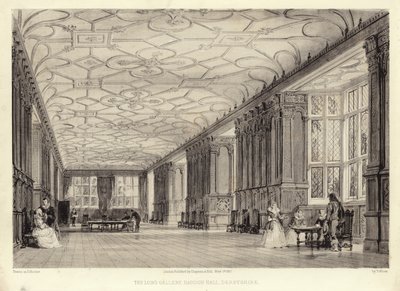 The Long Gallery, Haddon Hall, Derbyshire (litotinta) od Thomas Allom