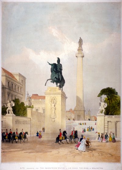 The Mall a Waterloo Place, Westminster, Londýn, c1845 od Thomas Allom