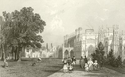Západní fronta Eaton Hall, Cheshire od Thomas Allom