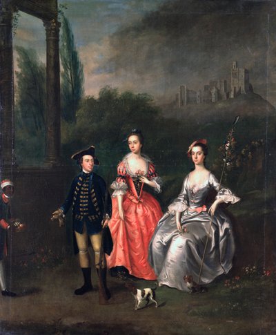 Portrét kapitána Fenwicka, jeho manželky Isabelly Ordeové a jeho sestry Ann, kolem roku 1746 od Thomas Bardwell