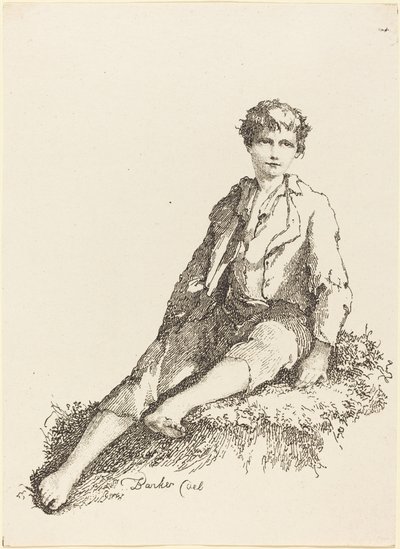 Mladý chlapec sedí od Thomas Barker