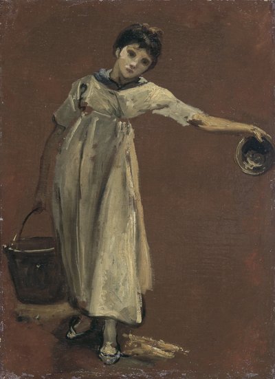 Dívka nesoucí vědro (olej na plátně) od Thomas Barker of Bath