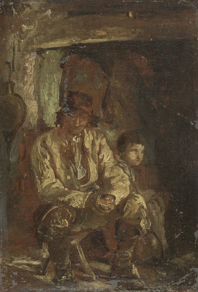 Lesník a jeho syn (olej na plátně) od Thomas Barker of Bath