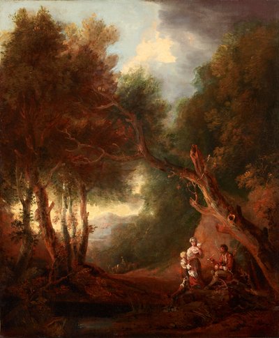 Zalesněná krajina, Podzimní večer (olej na plátně) od Thomas Barker of Bath