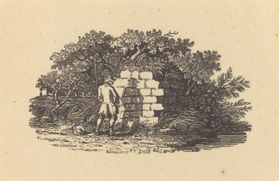 Muž čůrání od Thomas Bewick