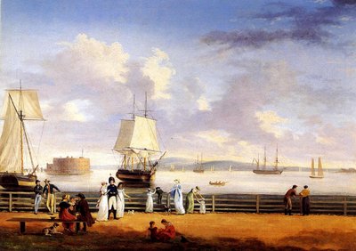 New York Harbour, kolem roku 1810 od Thomas Birch