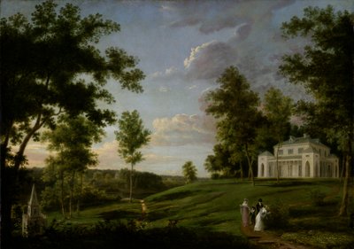 Jihovýchodní pohled na Sedgeley Park, venkovské sídlo Jamese Cowlese Fishera, Esq., ca. 1819. od Thomas Birch