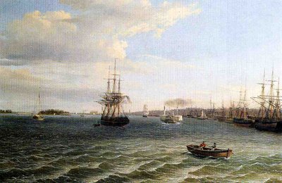 Pohled na Philadelphii (olej na plátně) od Thomas Birch