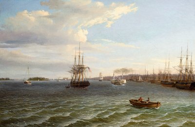 Pohled na Philadelphii, při pohledu na jih na řeku Delaware, od Thomas Birch