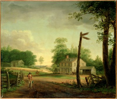 Wayside Inn on Route to Philadelphia od Thomas Birch