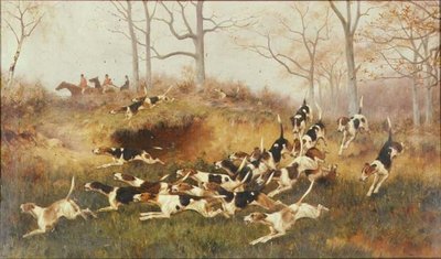 In Full Cry, cca 1880 (olej na plátně) od Thomas Blinks