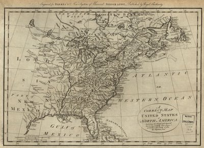Správná mapa Spojených států severoamerických včetně britských a španělských území, pečlivě sestavená podle smlouvy z roku 1784. LOC 74692103 od Thomas Bowen