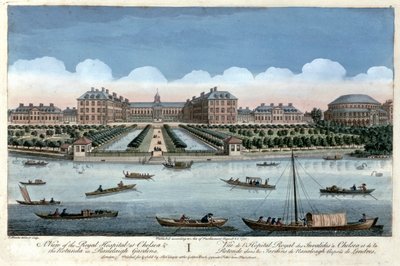Pohled na Královskou nemocnici v Chelsea a rotundu v Ranelagh Gardens, Londýn, 1751 od Thomas Bowles