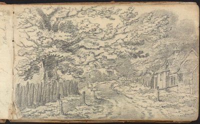 Album studií krajiny a postavy: Rural Road near Potten End od Thomas Bradshaw