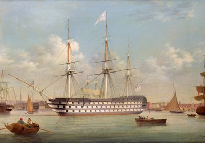 H.M.S. Britannia leží u Plymouthu od Thomas Buttersworth