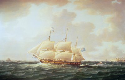 H.M.S. Minerva od Thomas Buttersworth